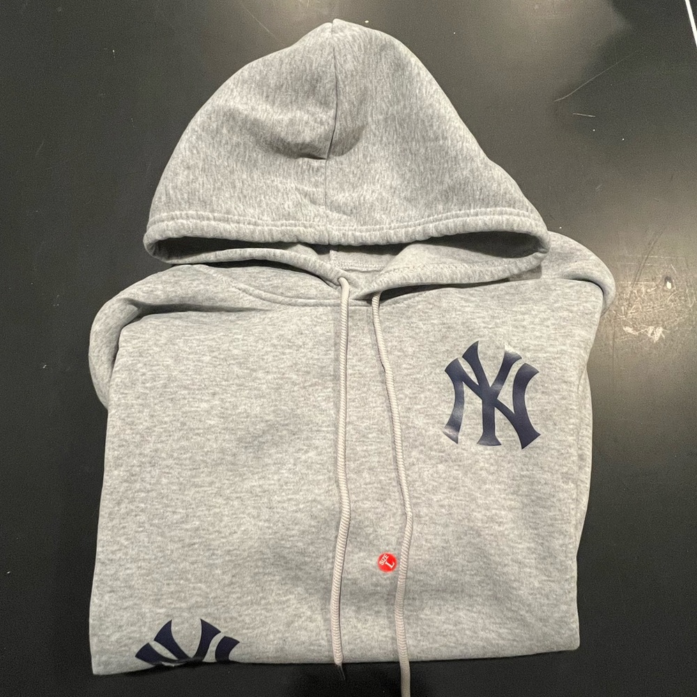Gray Hoodie with Yankees Logo